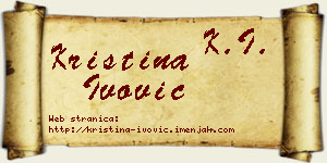 Kristina Ivović vizit kartica